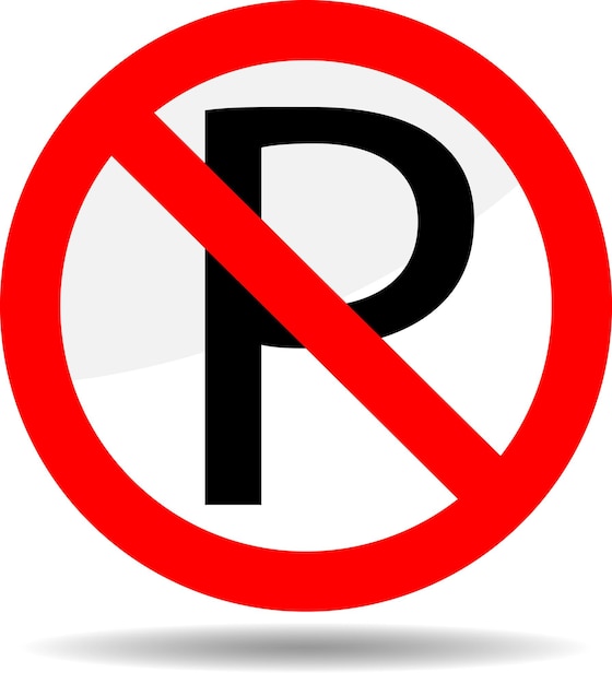 Ban parking Forbidden sign symbol prohibited not car roadsign vector graphic illustration