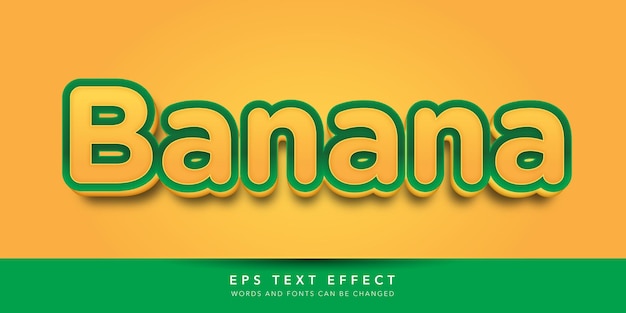 banana 3d editable text effect