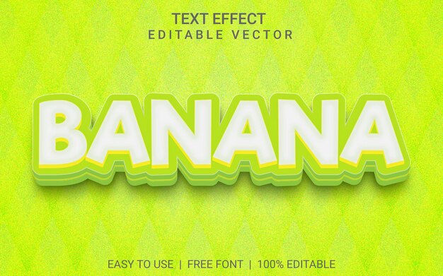 Vector banana 3d text effect