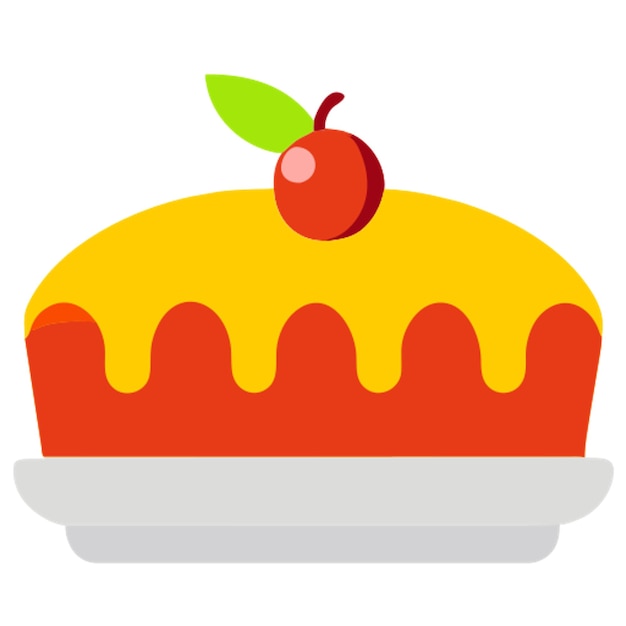 banana cake icon colored shapes