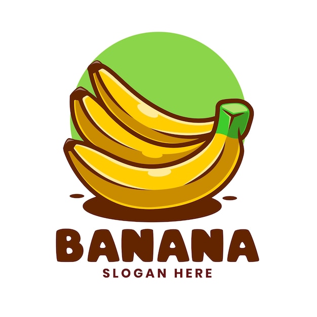 Banana Cartoon Logo Template