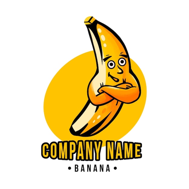 Banana character logo