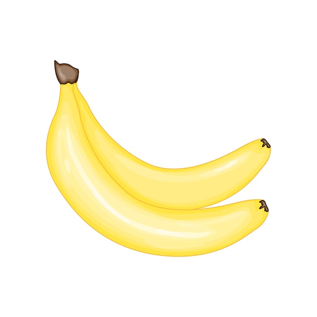 Banana in cute cartoon style. Vector illustration isolated on white background.