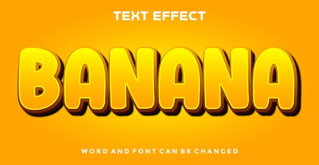 Vector banana editable text effect