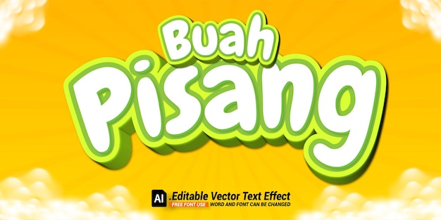 Banana Fruit Colourful Cartoon Text Effect