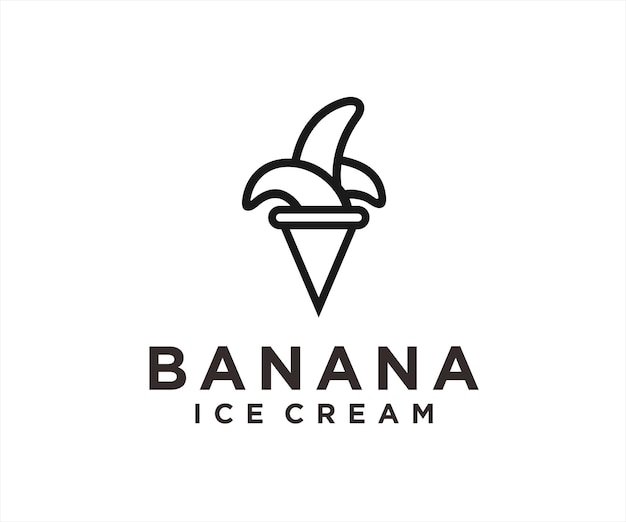 banana ice cream logo design vector illustration