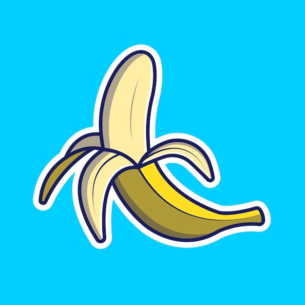 Banana icon illustration Cute banana cartoon vector