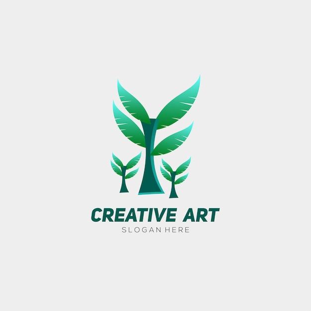 Banana Leaf Logo gradient design colorful