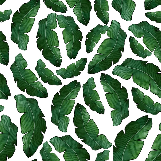 Banana Leaf Seamless Pattern