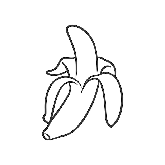 Banana line art vector illustration