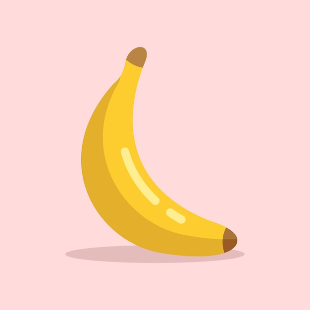 Banana minimalist style isolated on a pink background