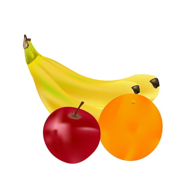 A banana and an orange are sitting next to each other.