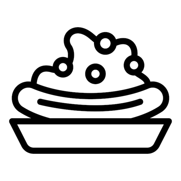 Banana split creamy topping icon outline vector Dairy fruity dessert