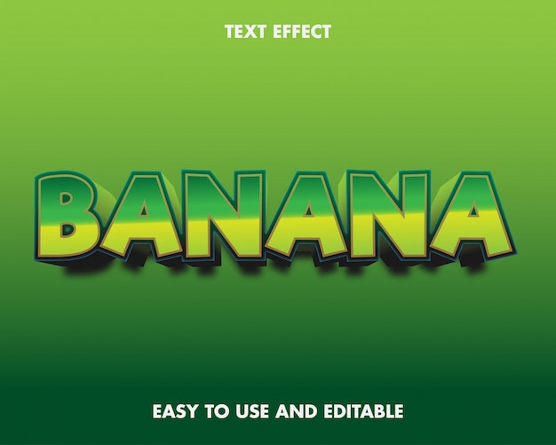 Banana text effect modern style.