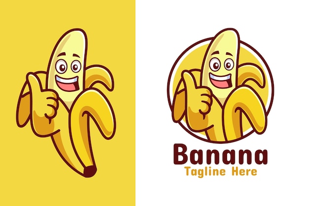 banana thumbs up logo design