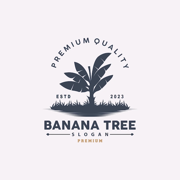 Banana Tree Logo Banana Tree Simple Silhouette Design Plant Icon Symbol Vector Illustration