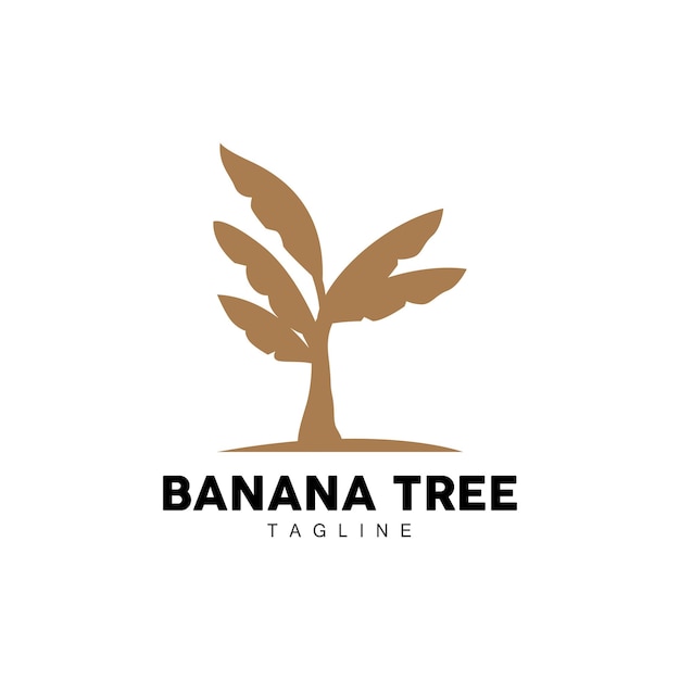 Banana Tree Logo Fruit Tree Plant Vector Silhouette Design Template Illustration