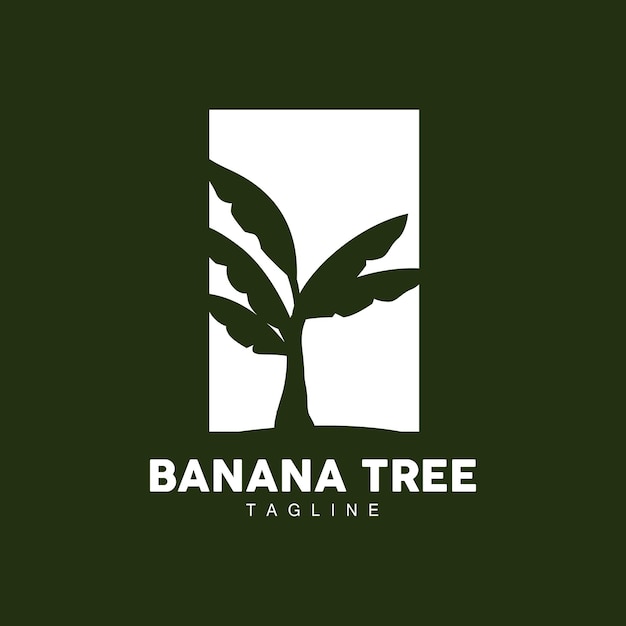 Banana Tree Logo Fruit Tree Plant Vector Silhouette Design Template Illustration