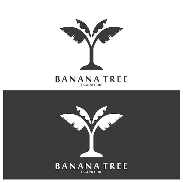 Banana tree logo and vector template