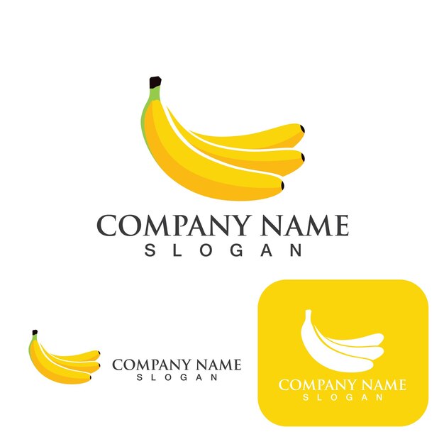 Bananan fruits vector template logo