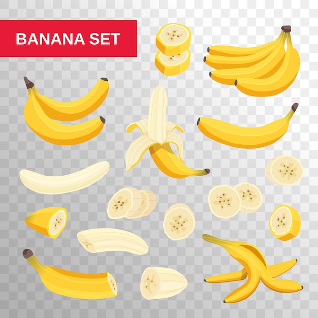 Bananas isolated on transparent background