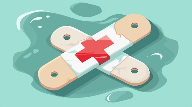 Vector bandage plaster vector icon in 2d flat cartoon style