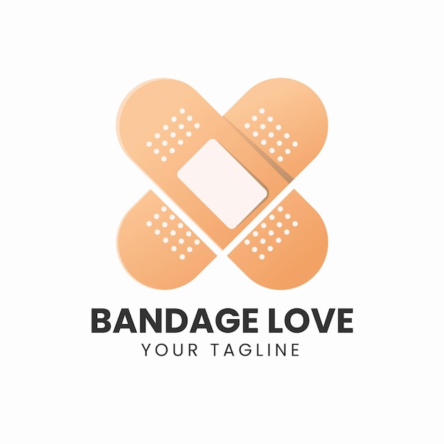 Bandage with love icon logo design