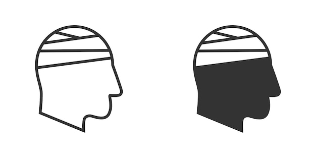 Bandaged head icon Vector illustration