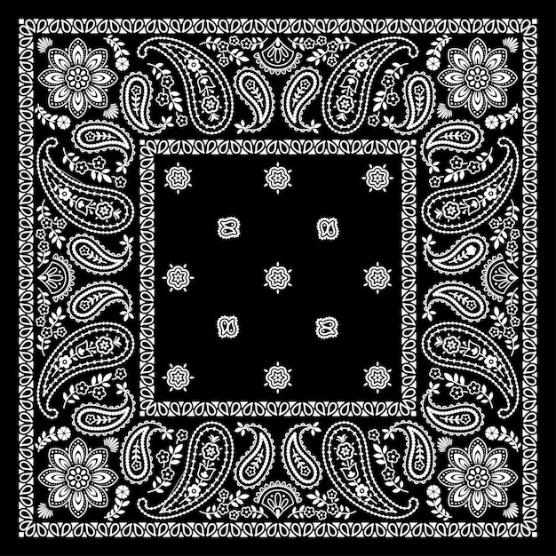 Bandana Paisley Handkerchief Design Template Vintage Style Vector Background