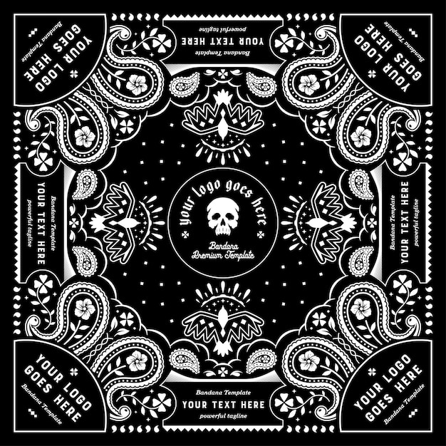 Bandana Paisley Ornament Design template