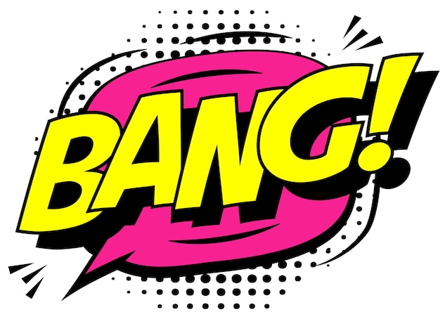 Bang depicted in bold colors pop art style