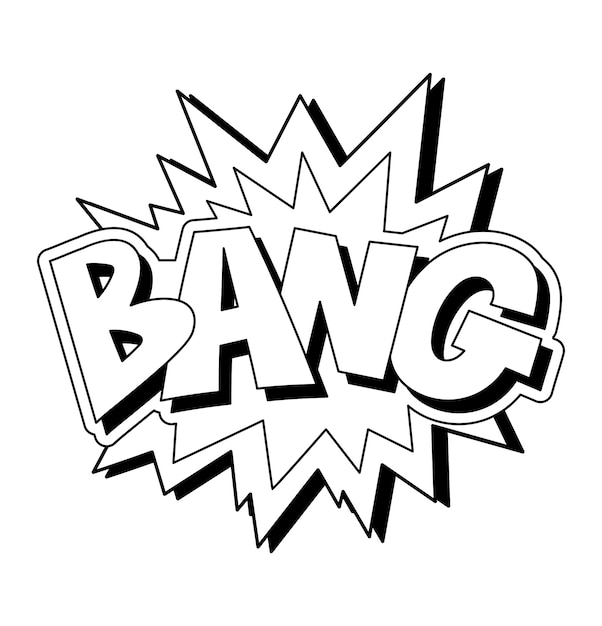 BANG! explosion comics style typography doodle lettering.