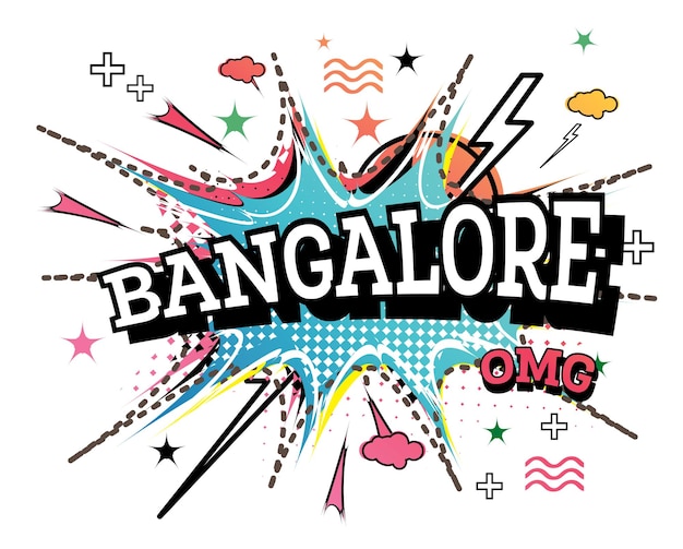 Bangalore Comic Text in Pop Art Style Isolated on White Background Vector Illustration