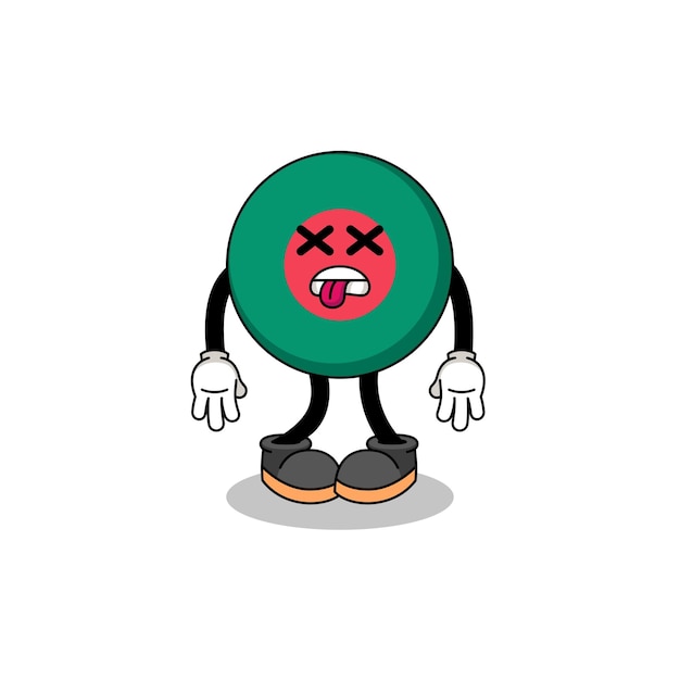 Bangladesh flag mascot illustration is dead