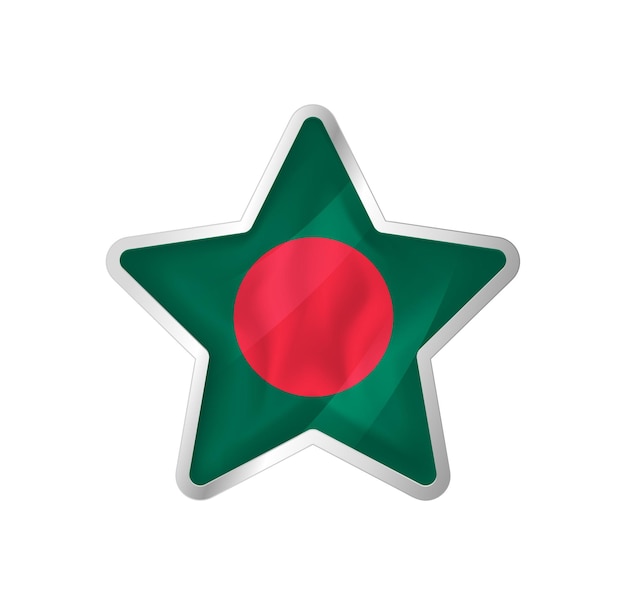 Bangladesh flag in star. Button star and flag template. Easy editing and vector in groups.