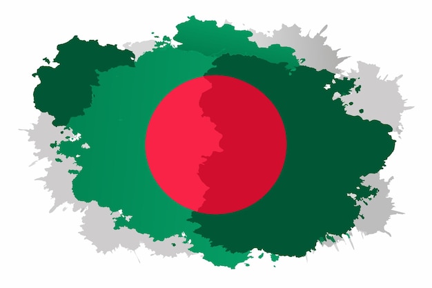 Bangladesh flag vector illustration with red and green splash