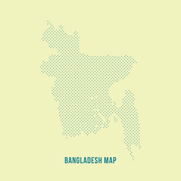 Vector bangladesh map vector dot background cross style