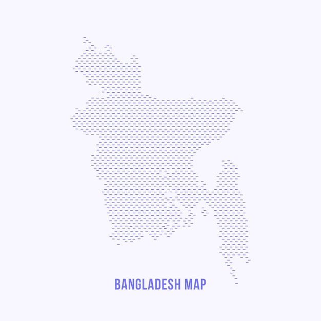 Bangladesh Map Vector Dot Background Dash Style