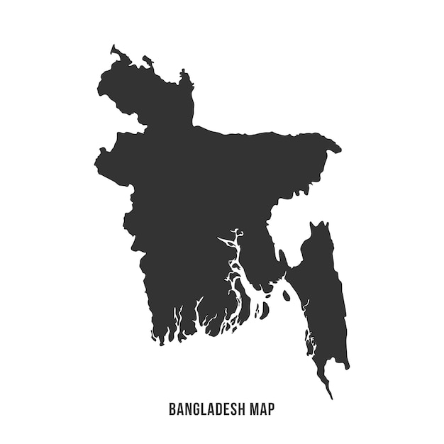 Bangladesh Map Vector silhouette outline on white background