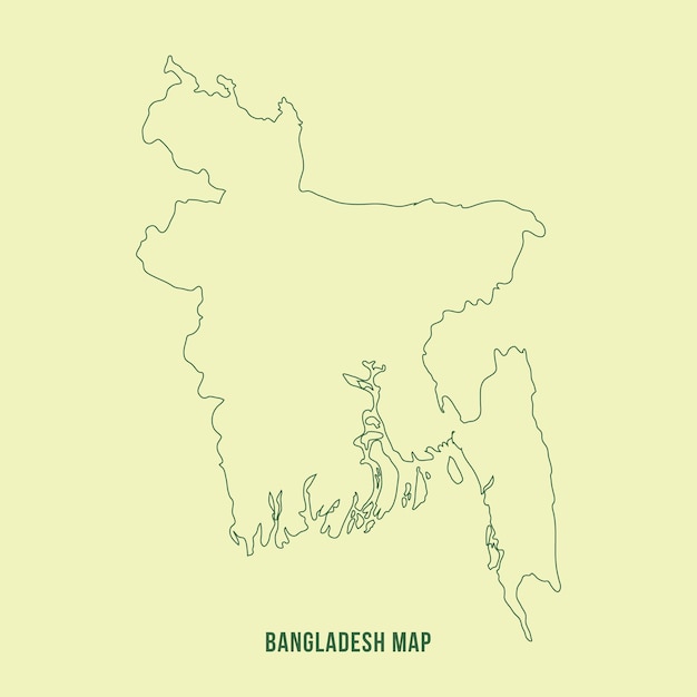 Bangladesh Map Vector silhouette outline