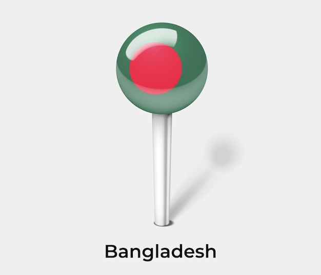 Bangladesh push pin for map vector illustration