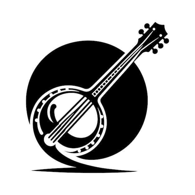 Banjo silhouette vector illustration