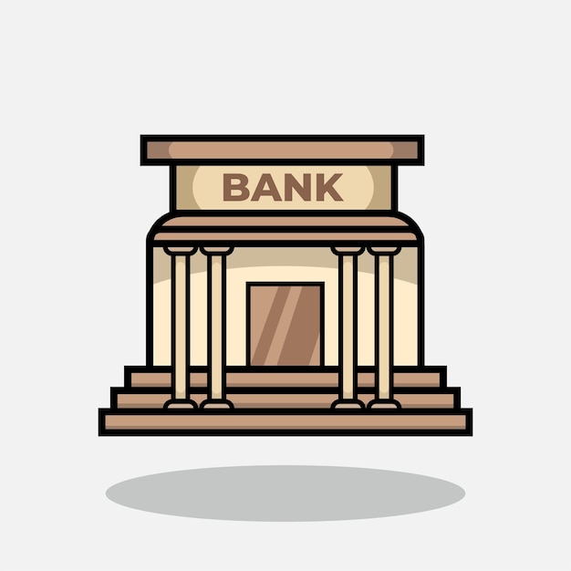 Bank Building Cartoon Vector illustration Vector Bank Bank Building vector illustration and icon f