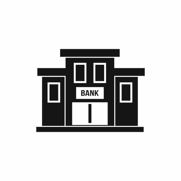 Bank building icon in simple style on a white background vector illustration