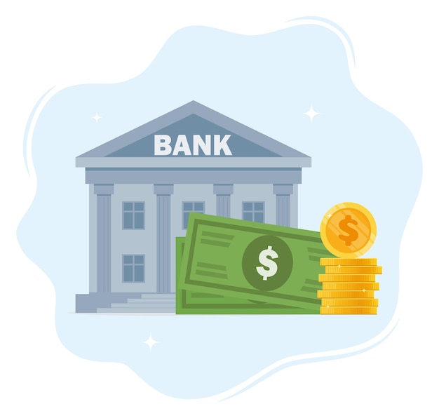 Bank building and money bank financing money exchange financial services