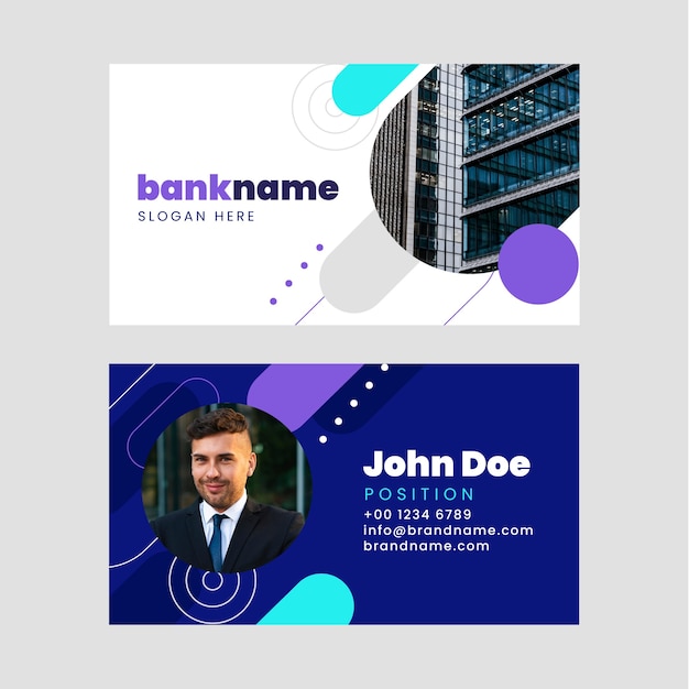 Bank and finance horizontal business card template