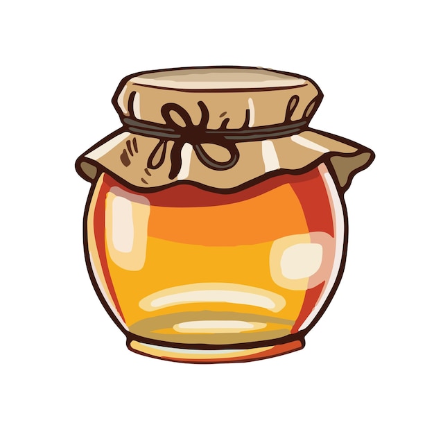 Bank of honey harvesting vector illustration Cartoon style