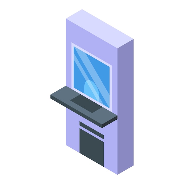 Bank kiosk icon isometric vector Machine information Terminal service