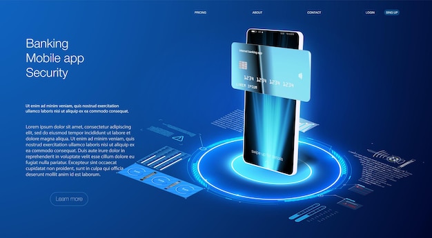 Banking App for responsive mobile app or website with different GUI Realistic smartphone mockup. Device UI/UX mockup for presentation template. . Cellphone frame with blank display isolated templates