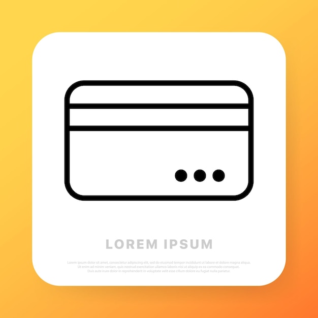 Banking card line icon Card on the back Contactless payment Credit concept Line icon style Vector line icon for Business and Advertising